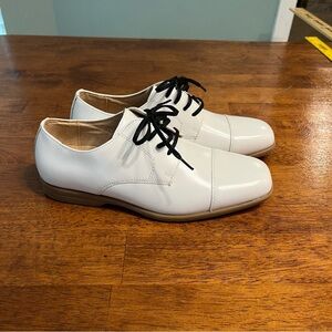 Florsheim boys white leather lace up oxford dress shoes size 6